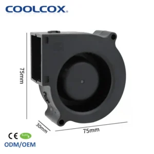 Centrifugal Blower, Plastic, 75x75x30mm, 24V