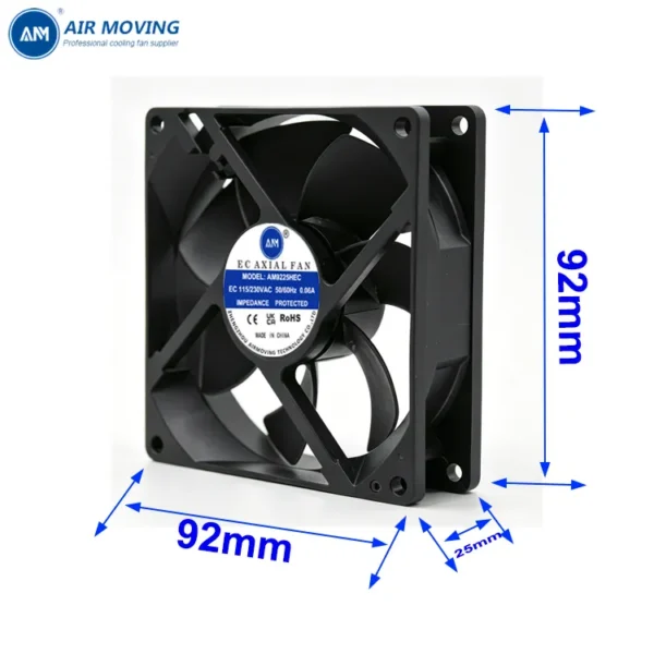 Centrifugal Exhaust Cooling Fan, AM9225HEC, 115/230V, 0.06A - view 2