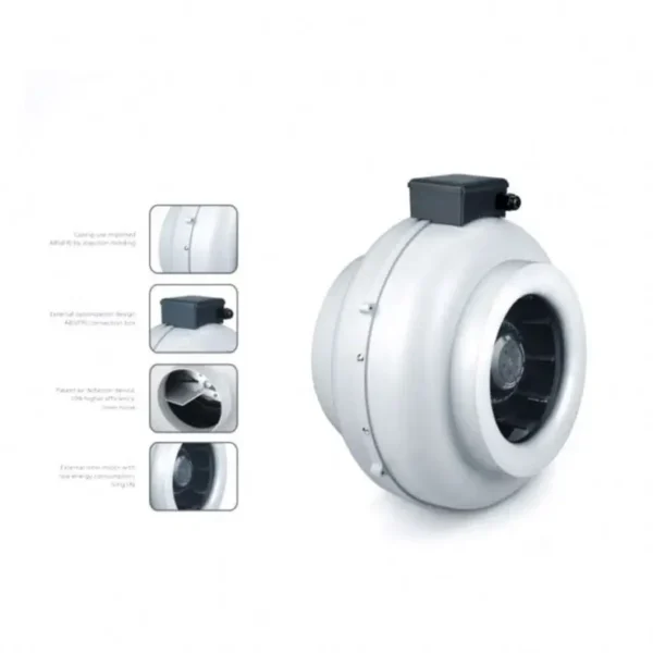 Centrifugal Fan, 110v, 220v, Inline, Plastic - view 5