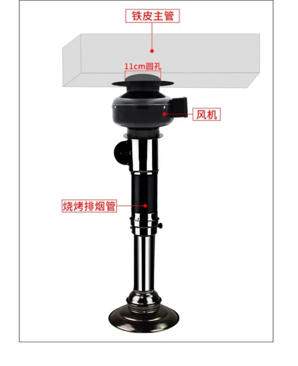 Centrifugal Fan, 220V/110V, 90W, Inline, BBQ - view 4