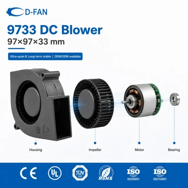 Centrifugal Fan, 9733, 97mm, 12v, 24V - view 3