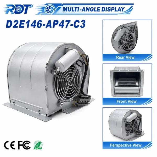 Centrifugal Fan, D2E146-AP47-C3, 230 V, Corded Electric - view 6