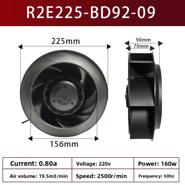 Centrifugal Fan, G2E140-NS38-01, 230V, Electric - view 6