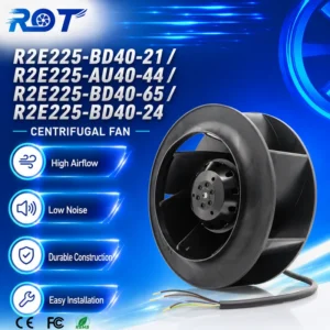 Centrifugal Fan, R2E225-BD40-65, 225mm, 230V