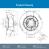 Centrifugal Fan, R3G250-8317076409, R3G250-RE07-07, 220VAC - view 4