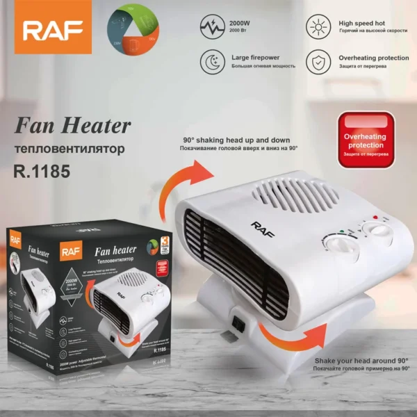 Ceramic Electric Ptc Fan, Plastic, 2000W, Portable - view 6
