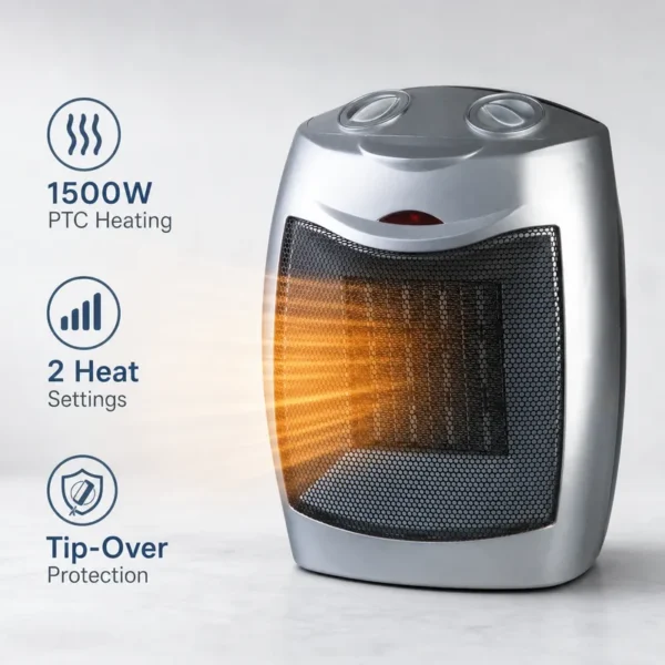 Ceramic Fan, FJ-PTC-03A, Portable, 1500W - view 2