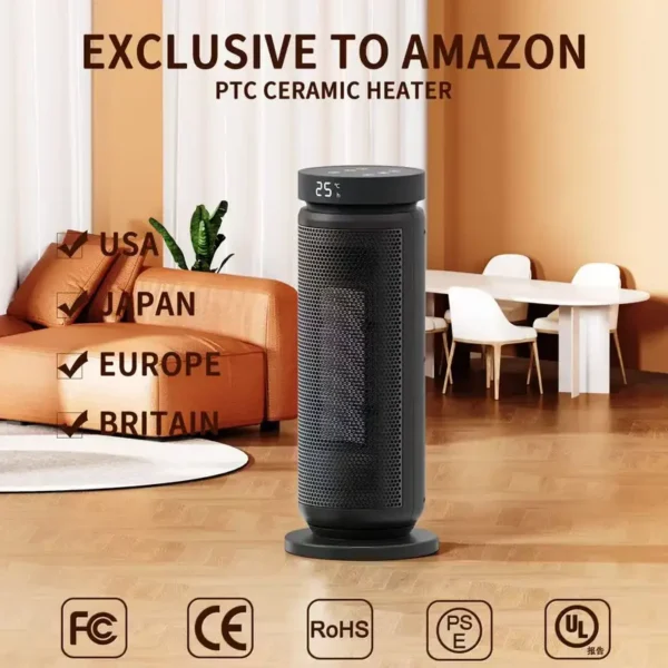 Ceramic Portable Electric Fan, PTC, 2000W - view 2