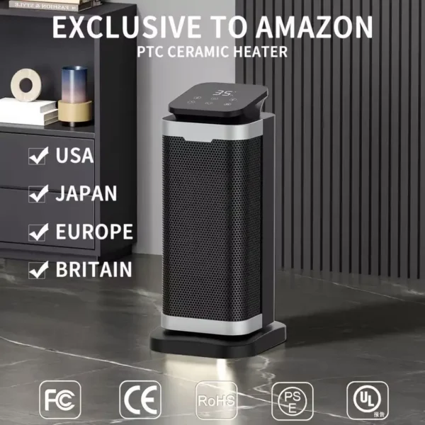 Ceramic Portable Electric Fan, PTC, 2000W - view 3