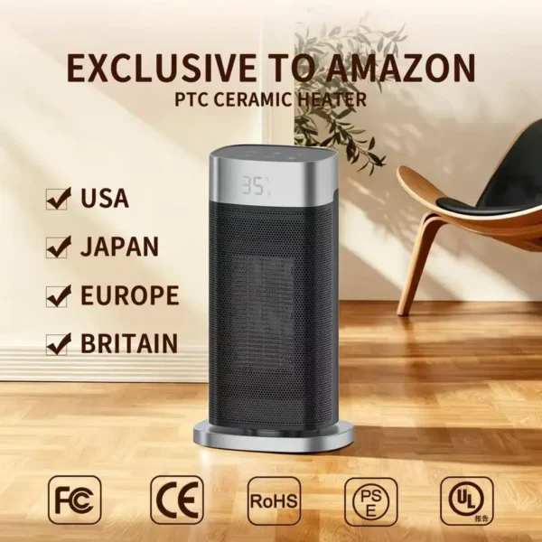 Ceramic Portable Electric Fan, PTC, 2000W - view 4