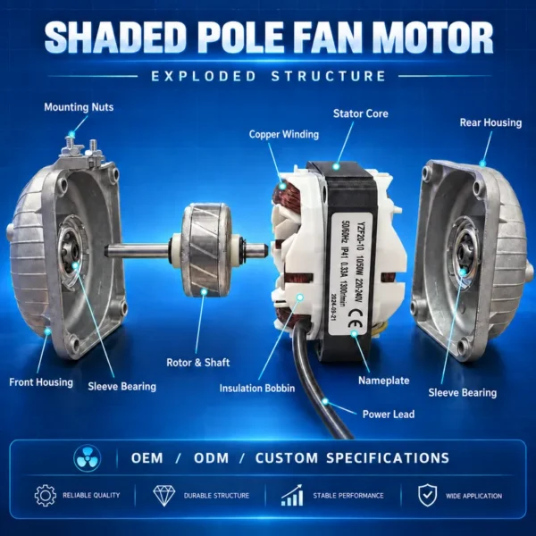 Certified Shaded Pole Motor, CCC, Electric, Metal - view 3