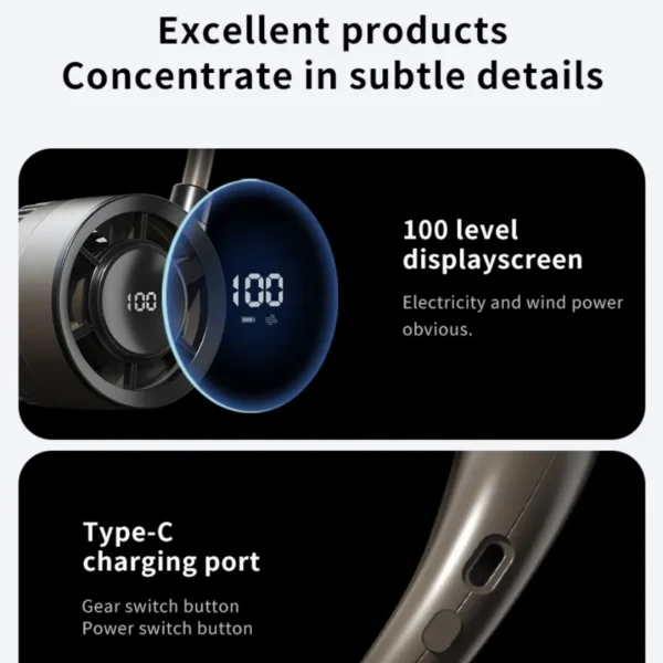 Charging Portable Wearable Fan, USB, 9 - view 4
