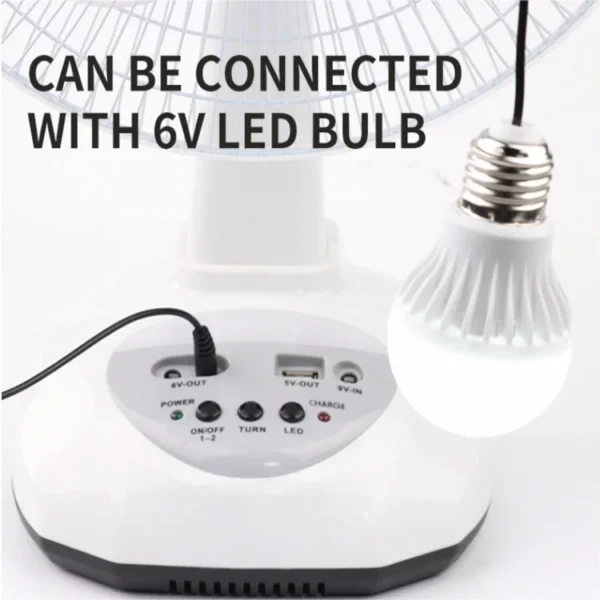 Charging Table Portable Fan, Solar, 6v, 8w - view 6