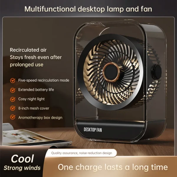 Circulation Table Desk Fan, USB, Portable, Wall - view 4