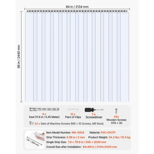 Clear Pvc Strip Curtain, D0100XU4ZDW - view 2