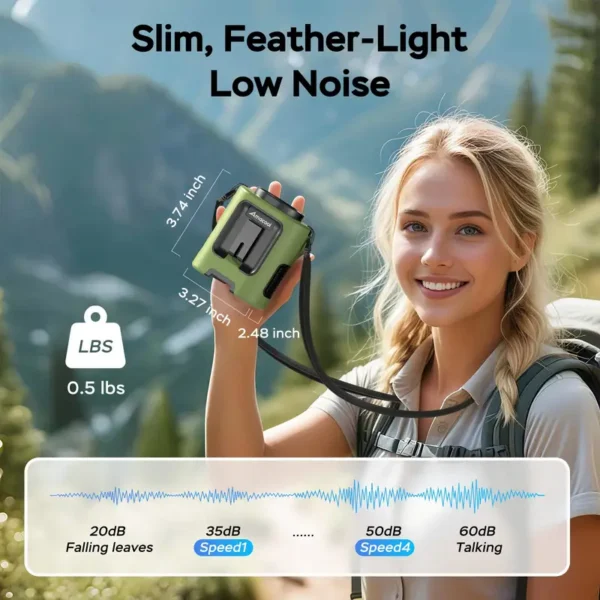 Clip-on Fan, LED, 5000mAh, Brushless, Portable - view 5