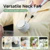 Clip-on Wearable Neck Fan, Portable, 2000mAh, USB, 4-Speed