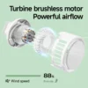 Clip-on Wearable Neck Fan, Portable, 2000mAh, USB, 4-Speed - view 2