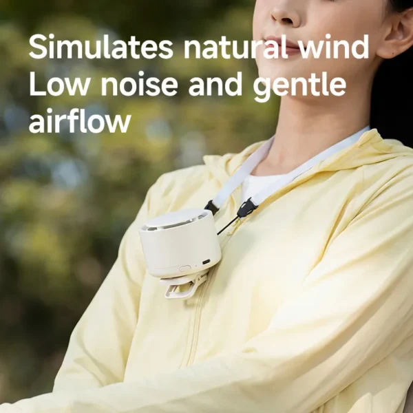 Clip-on Wearable Neck Fan, Portable, 2000mAh, USB, 4-Speed - view 5
