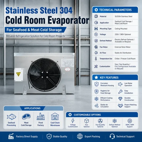 Cold Room Evaporator, Stainless, Steel - view 2
