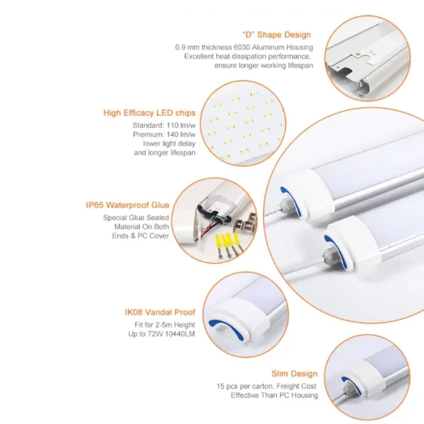 Cold Room Storage, 4FT, IP65, LED - view 5