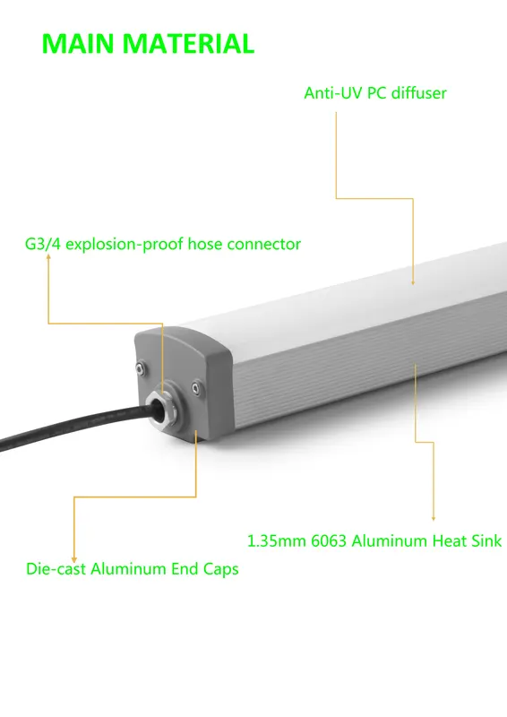 Cold Room Storage, Waterproof, IP66, 4ft, 20W