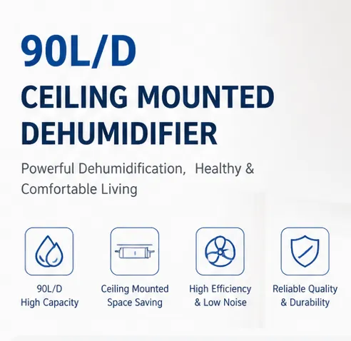Commercial Dehumidifiers, 50L, 90L, Wall - view 6