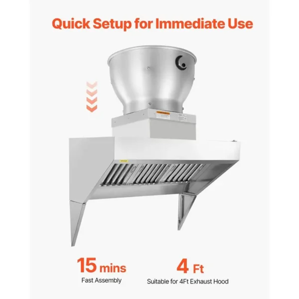 Commercial Kitchen Exhaust Fan, 612, CFM, 0.25HP, 180W - view 5