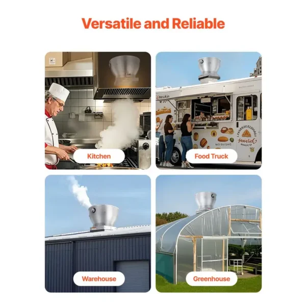 Commercial Kitchen Exhaust Fan, 612, CFM, Trucks-0.25HP, 180W - view 6