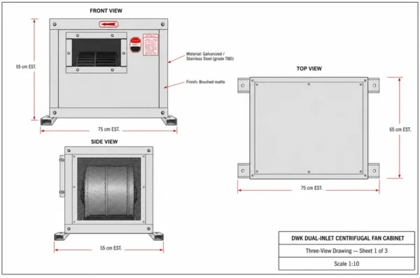 Commercial Kitchen Exhaust Fan, Centrifugal, 220 V - view 5