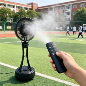 Commercial Misting Stand Fan, 42L, 190, Metal