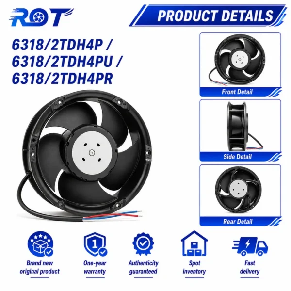 Compact Axial Fan, 6318/2TDH4PR, 48V, 950m3/h - view 5