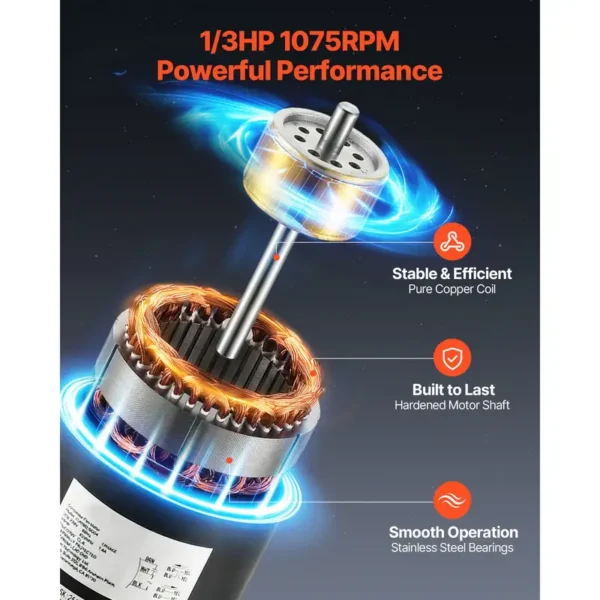 Condenser, 1/3HP, 1075RPM, 208, 230V - view 2