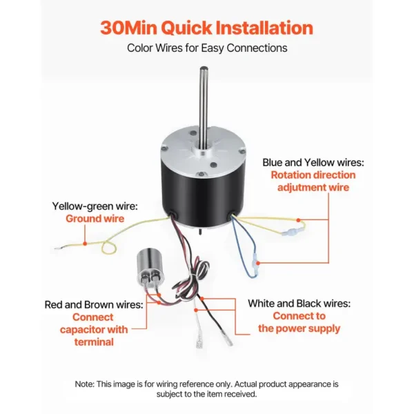 Condenser, 1/3HP, 1075RPM, 208, 230V - view 5