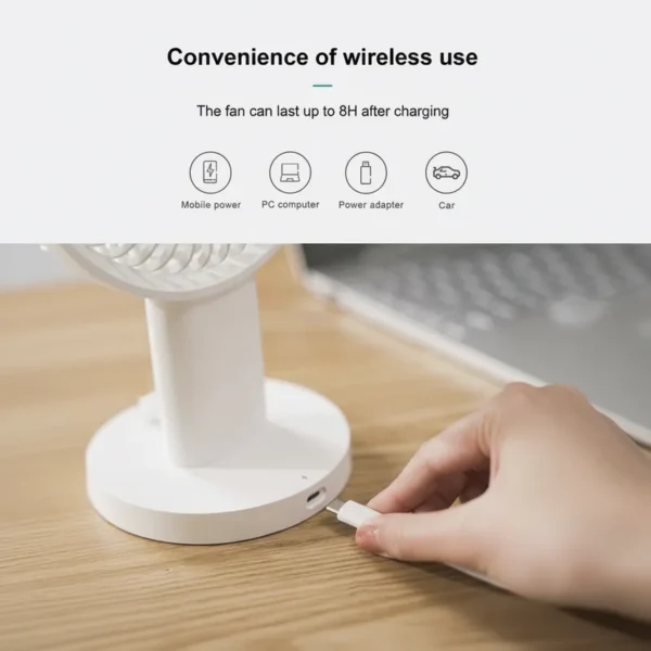 Control Mini Desktop Fan, 2000mAh, Portable, USB - view 2