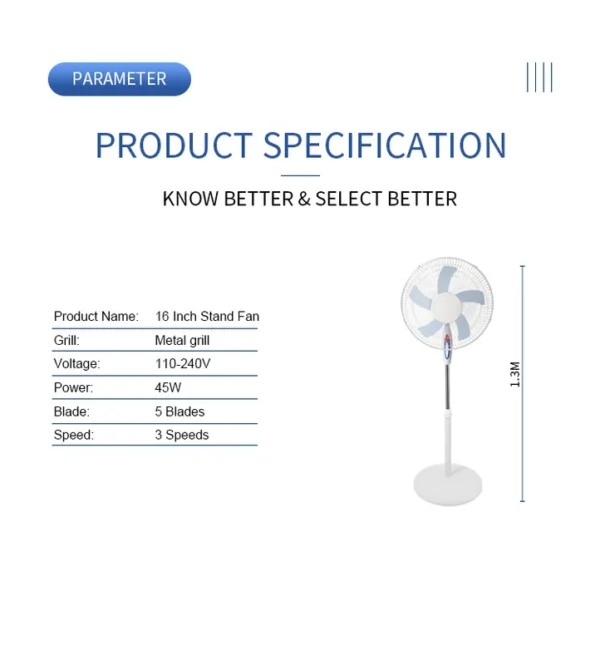 Control Plastic Electric Fan, 45W - view 3