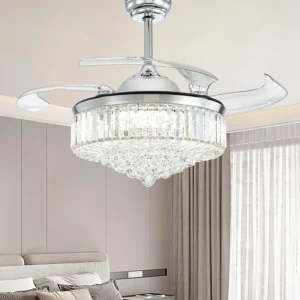Control Retractable Chandelier Fan, LED, Ceiling