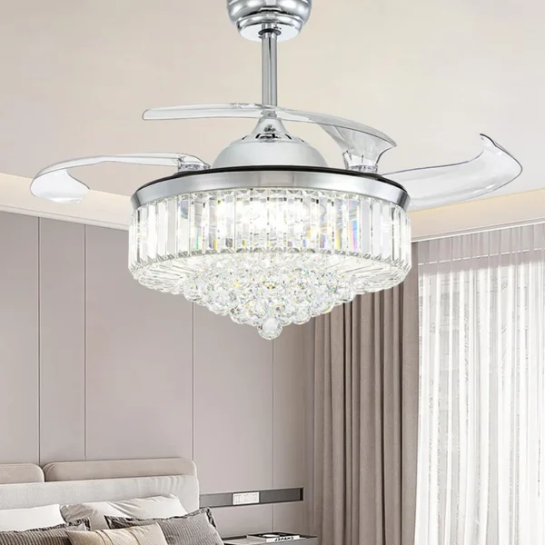 Control Retractable Chandelier Fan, LED, Ceiling