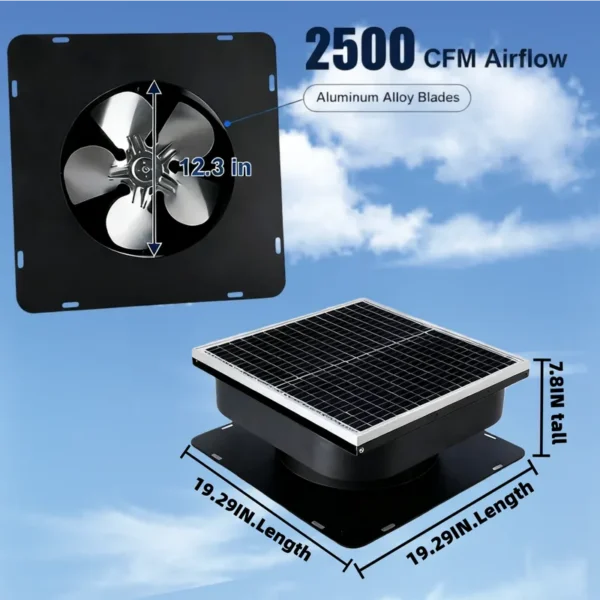 Controllerfree, 40W, Solar, Roof, 5-Blade - view 5