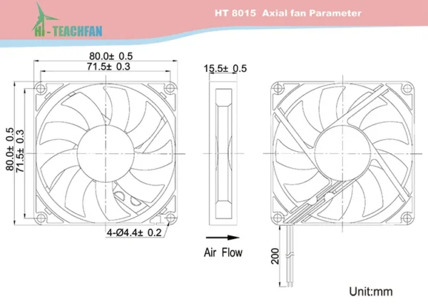 Cooler, 80*15mm, Brushless, 12v, 24v - view 5