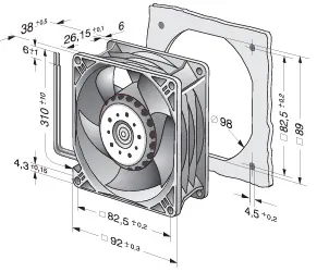 Cooling Fan, 12V, 48V, DC24V, 1.2A - view 3