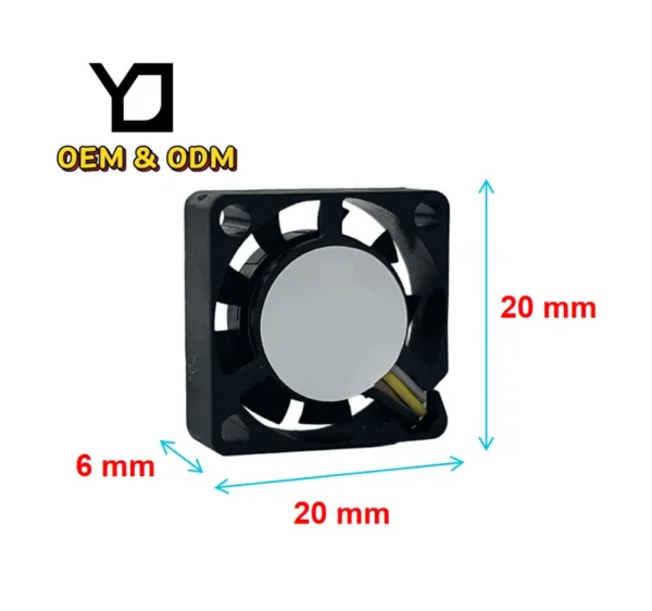 Cooling Fan, 5V, 0.08A, 20x20x06mm, Brushless