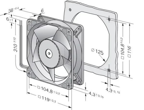 Cooling Fan, 5V-500V, Electric - view 2