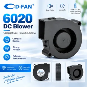 Cooling Fan, 6020, 60X60X20mm, 12V, 24V