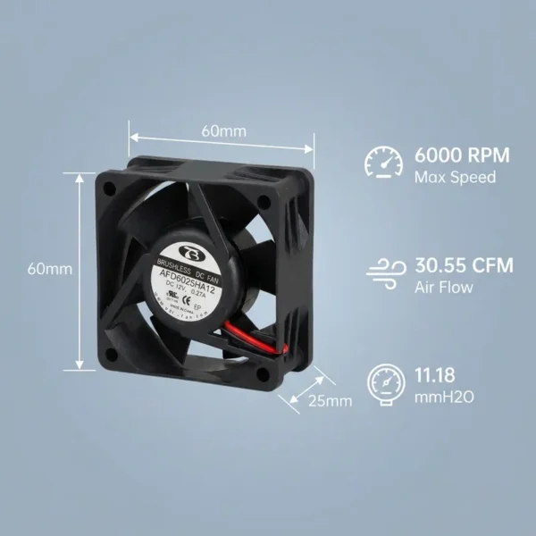 Cooling Fan, 6025, 12V, 24V, 48V - view 2