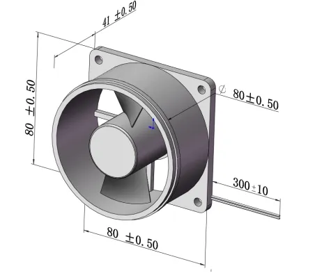 Cooling Fan, 8041, 28V, IP55/IP68, Waterproof - view 3