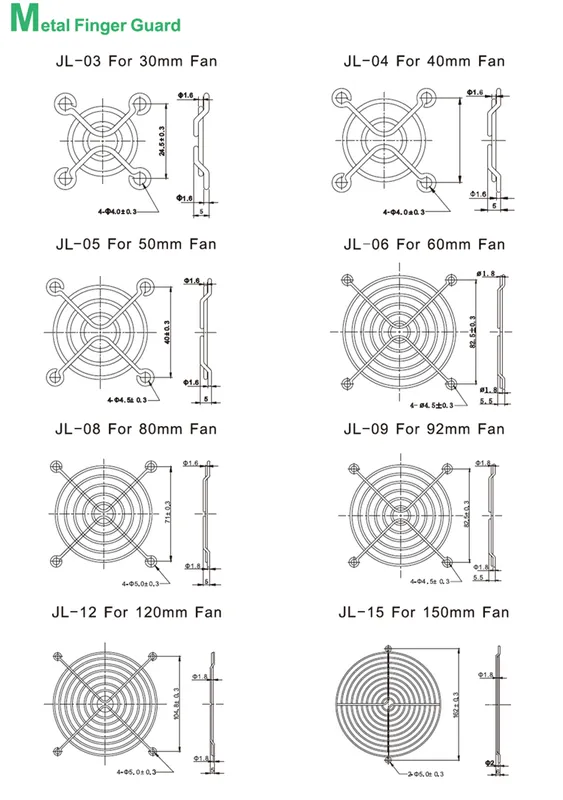 Cooling Fan, Aluminum, Steel, 80mm/90mm/120mm/150mm, 3-Year - view 3