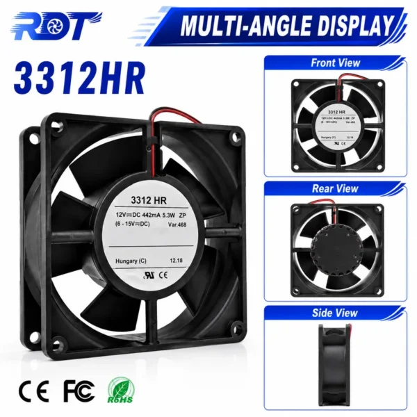 Cooling Fan, Brushless, 3312HR, 12VDC - view 6