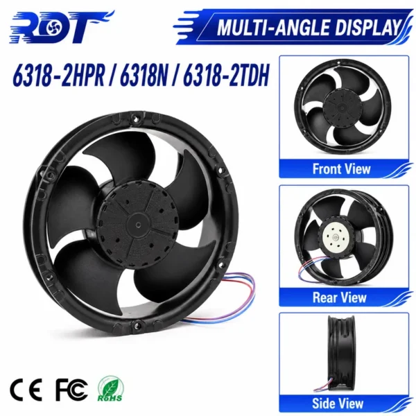Cooling Fan, Brushless, 6318/2HPR, 48V, 32W - view 6