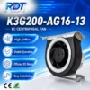 Cooling Fan, K3G200-AG16-13, 230V, 195-277VAC, 450W